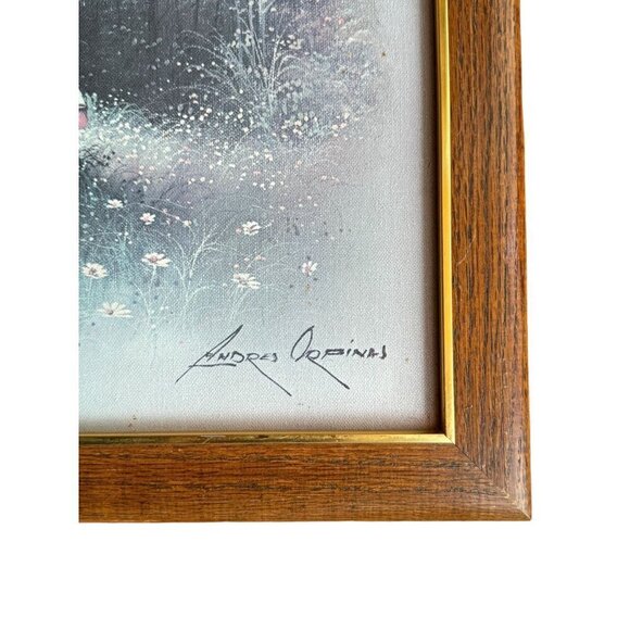 Vintage Andres Orpinas Art Print, Boy and Girl Collecting Flowers Wall Decor - Picture 4 of 16